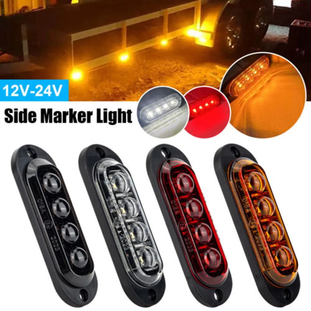 4PCS Truck lighting LED Trailers lights Lens Side Lamps Marker lights Taillights LED 12V/24V Trailer Accessories Warning Lamp