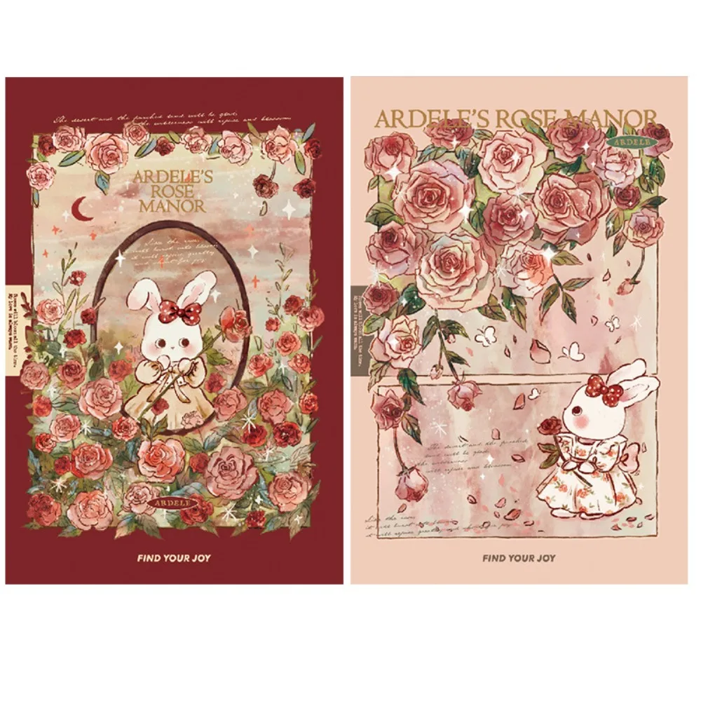 Romantic Rose Series A7 Mini Notebook Portable Blank Page Pocket Book Exquisite Cute Student Diary School