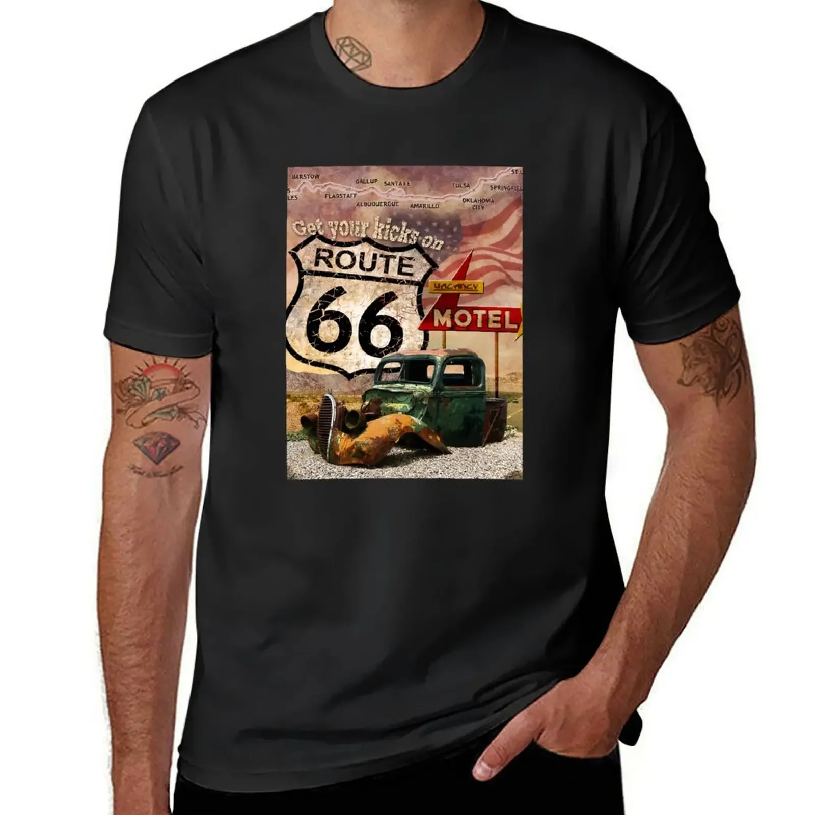 

Get your Kicks on Route 66 Classic T-Shirt shirts graphic tee graphic t shirt vintage fruit of the loom mens t shirts