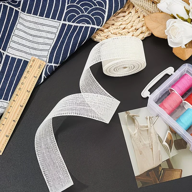 5M / 196.85 Inches Stiff Dense Polyester Fish Bone Boning Strip, Flexible Structural Support Tape for Wedding Dresses & Evening