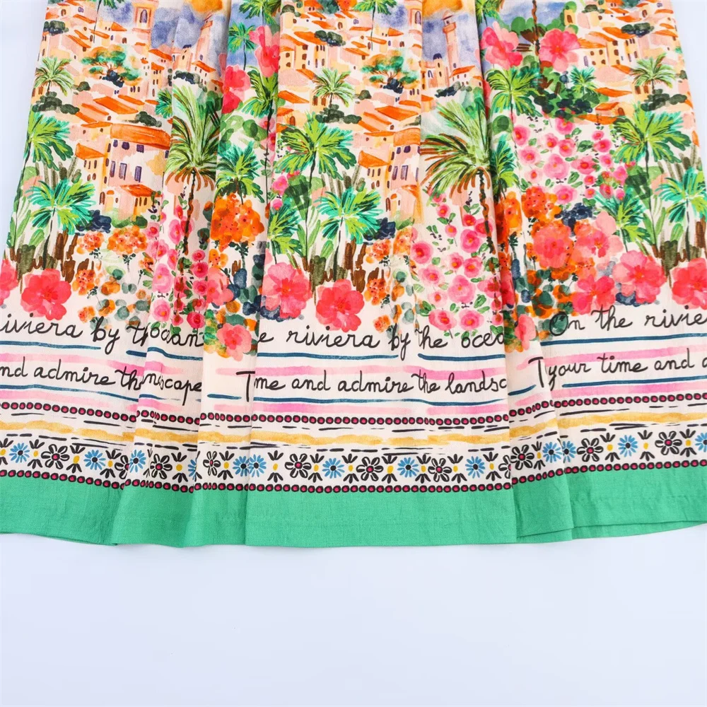 Vestido MIDI estilo capa estampada para mujer con decoración de cremallera para primavera y verano, nueva ropa informal para mujer