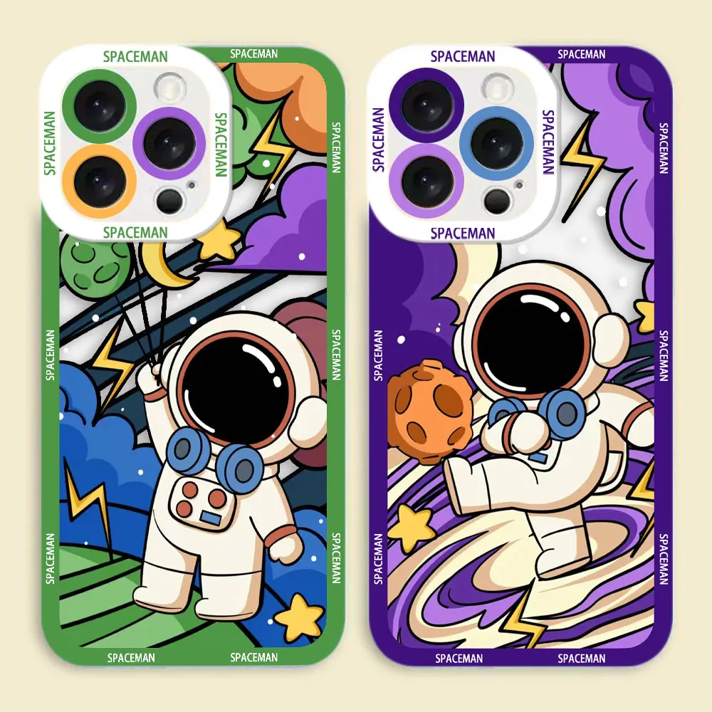 

Astronaut Space Spaceman Clear Phone Case For Samsung Galaxy S26 S25 S24 S23 S22 S21 S20 FE S10 PLUS S30 S11E ULTRA EDGE Case