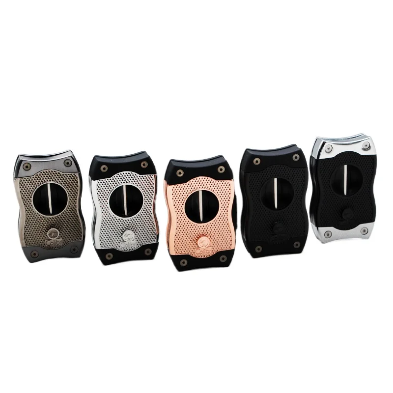 Multi functional dual-purpose cigar cutter with flat mouth and V-mouth, dual-purpose cigar knife