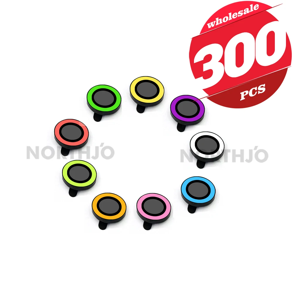 

300Pcs lens metal ring protective glass suitable for iPhone 11 12 13 14 15 Pro Max night light lens protective glass