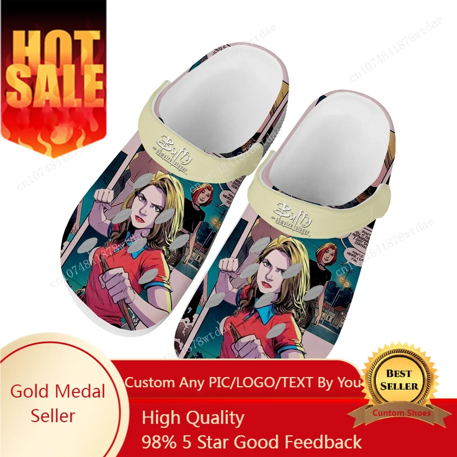 

Buffy The Vampire Slayer Cartoon Home Clogs Men Women Youth Boy Girl Customize Water Shoes Garden Beach Hole Slippers Sandals