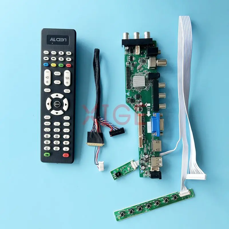 

For LTN101NT05 LTN101NT06 Controller Board Laptop Display DVB Digital Signal DIY Kit USB+DHMI+VGA+2AV 10.1" 40-Pin LVDS 1024*600