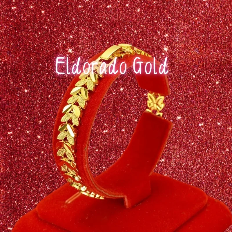 

2025 Lover's giftAU999 gold bracelet watch button women's watch chain European and American fashion simple 24K real gold wrist c