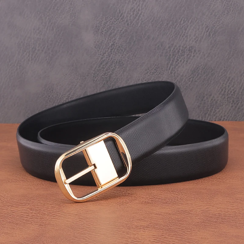 Casual white belts men Classic Pin Buckle designer leather luxury Waist strap high quality Cowskin jeans cintos masculinos B683