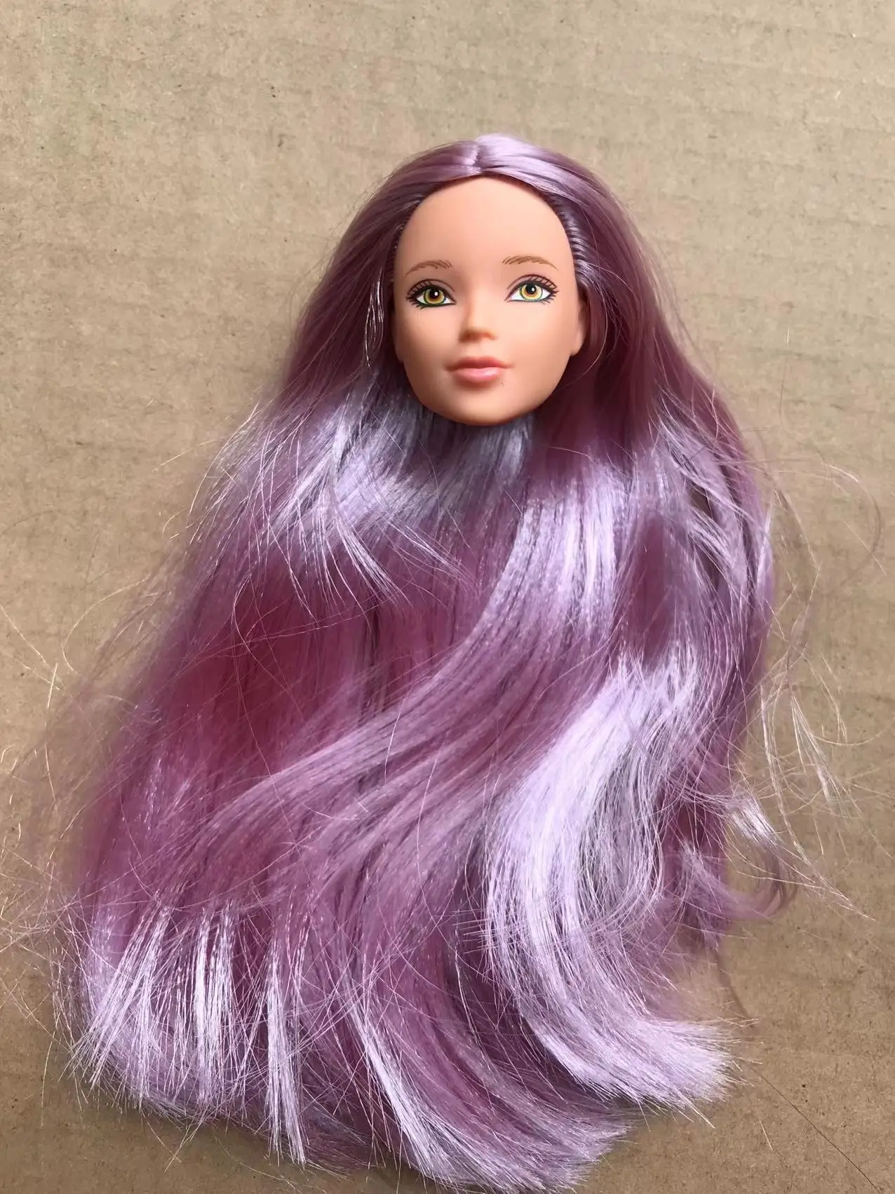 1/6 Doll Heads Long Soft Hair Doll Parts DIY Doll Accessories Kids Collection Figure Toys