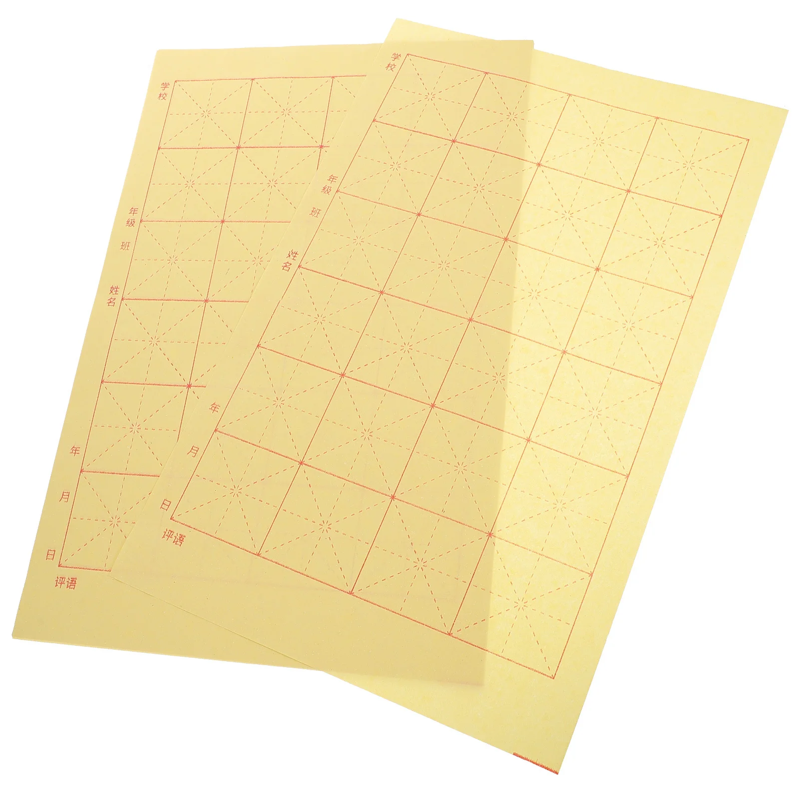 150 Sheets Chinese Calligraphy Writing Grid Paper Pre-Cut A8 Size Thick Moderate Ink Absorbent Sheets Suitable for Beginners