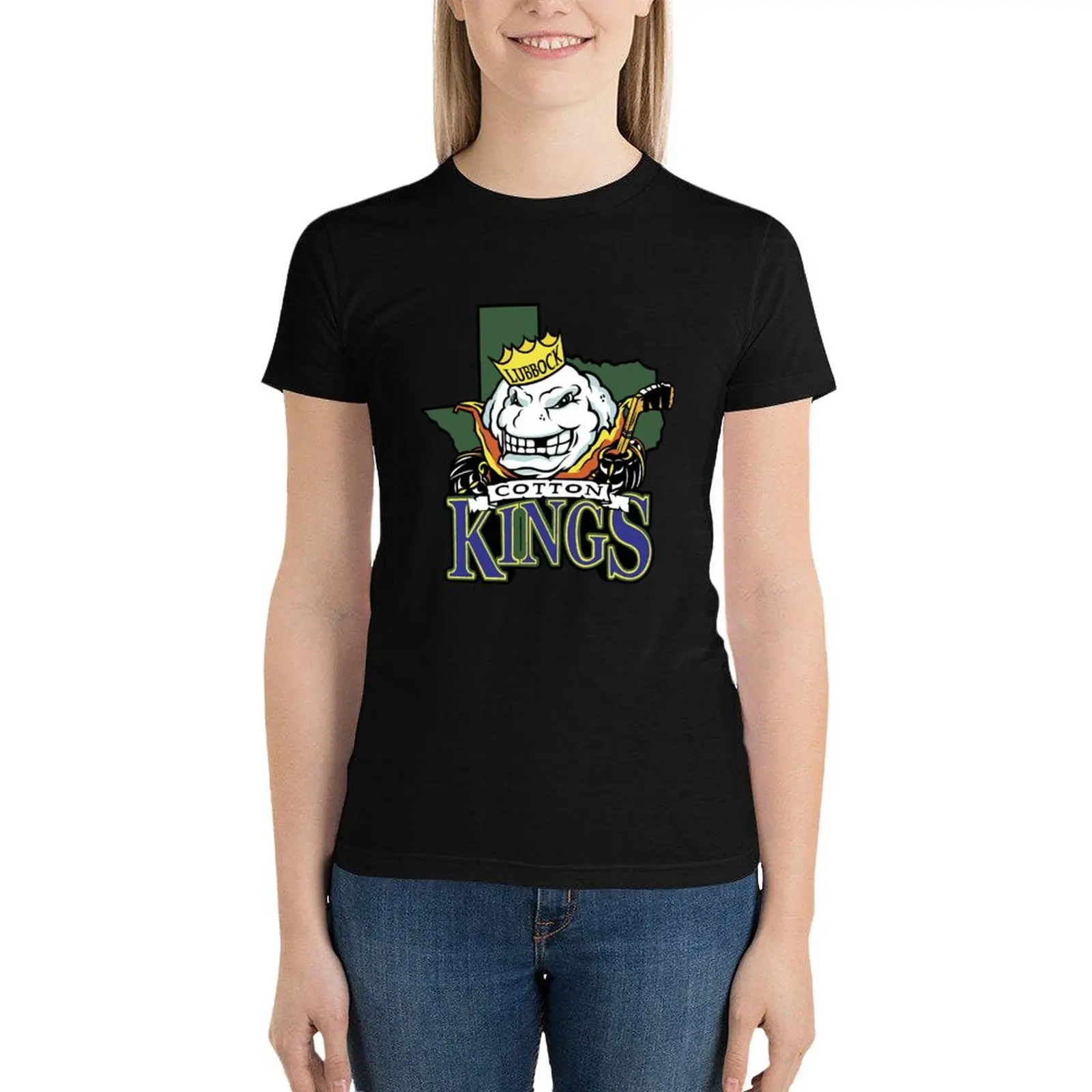 

Lubbock Cotton Kings T-Shirt graphics Short sleeve tee summer tops womans clothing