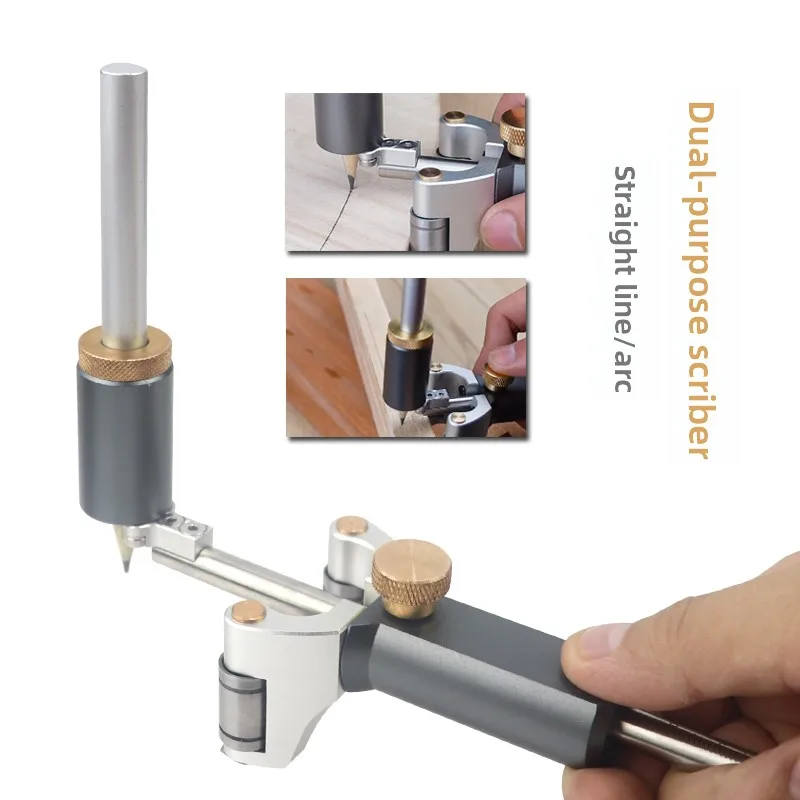 Linear arc dual-purpose scriber Woodworking arc parallel line scriber 2-in-1 multi-functional scribing tool