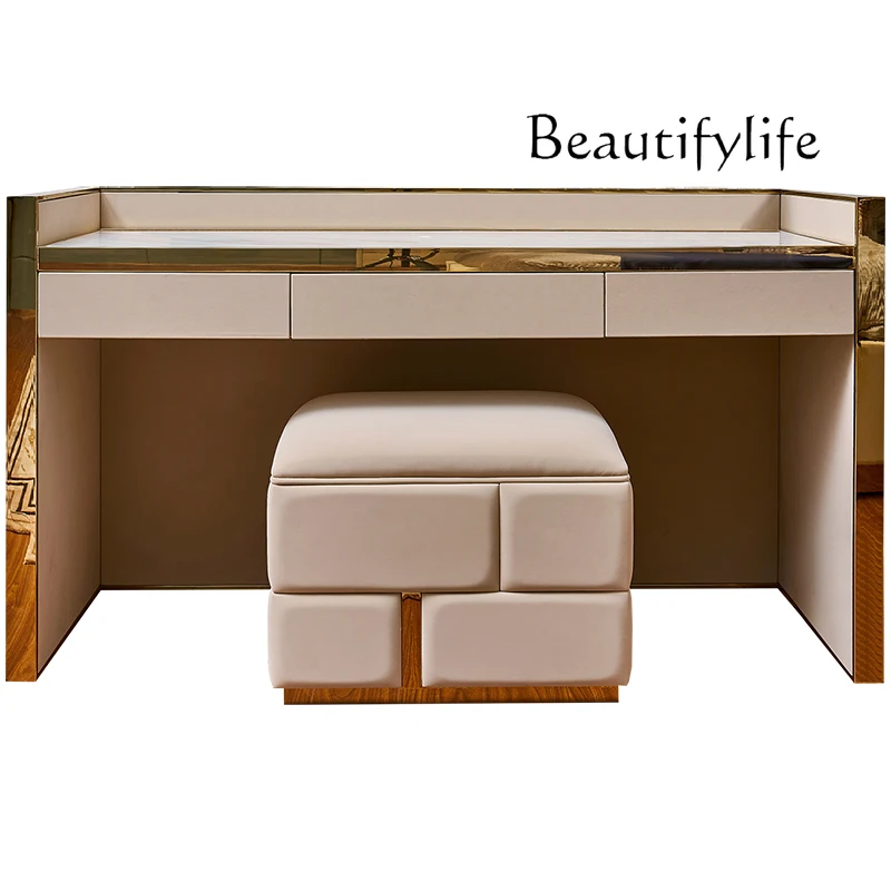 

Italian light luxury dresser master bedroom marble leather high-end designer modern simple new model