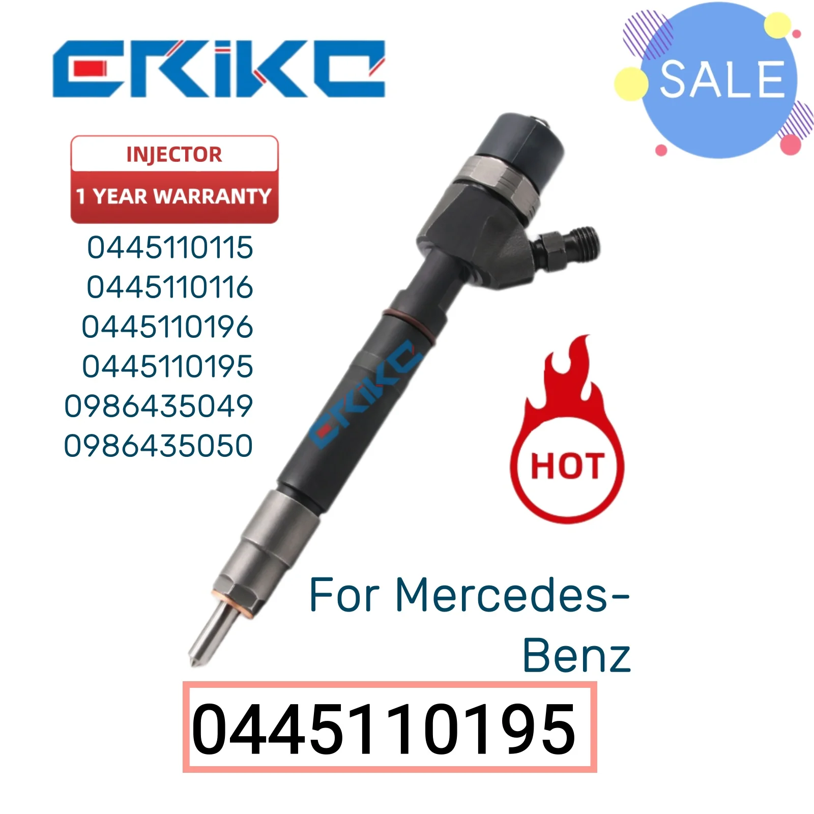 0445110195 Fuel Injectors Diesel 0 445 110 195 Auto Engine Injector 0445 110 195 Common Rail Injector for Mercedes-Benz