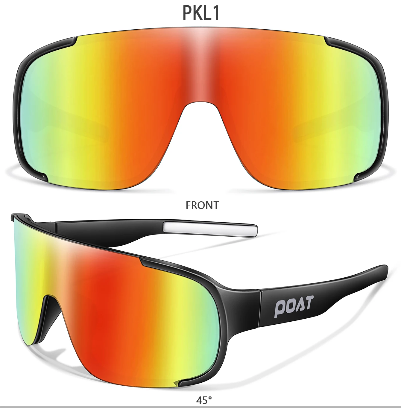 POAT UV400 Fahrrad-Sonnenbrille für Männer und Frauen - Winddichte MTB-Bike-Sportbrille zum Angeln und für Outdoor-Aktivitäten – Detail 4