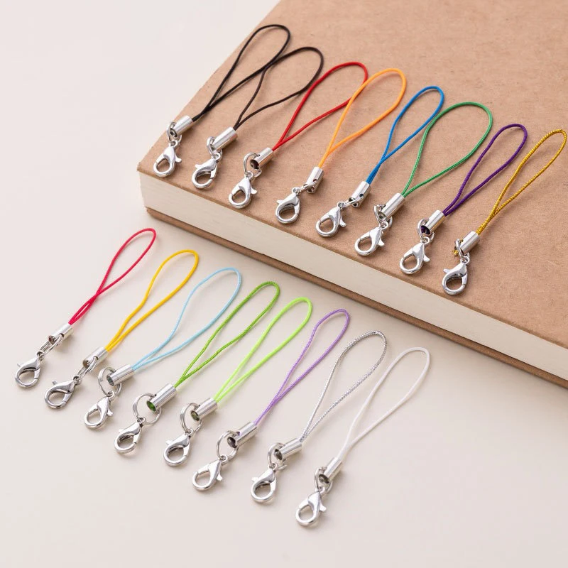 50Pcs Trendy Mobile Phone Strap Convenient Mobile Phone Lanyard With Carabiner Multicolor Polyester Lanyard For DIY Keyring - náhled 2