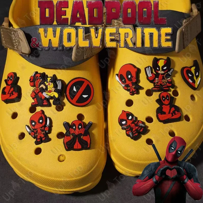 

Hot 9PCs Disney Dead Pool Series PVC Shoes Decorations Shoes Charms for Clogs Bubble Slides Sandals A Friend's Birthday Present