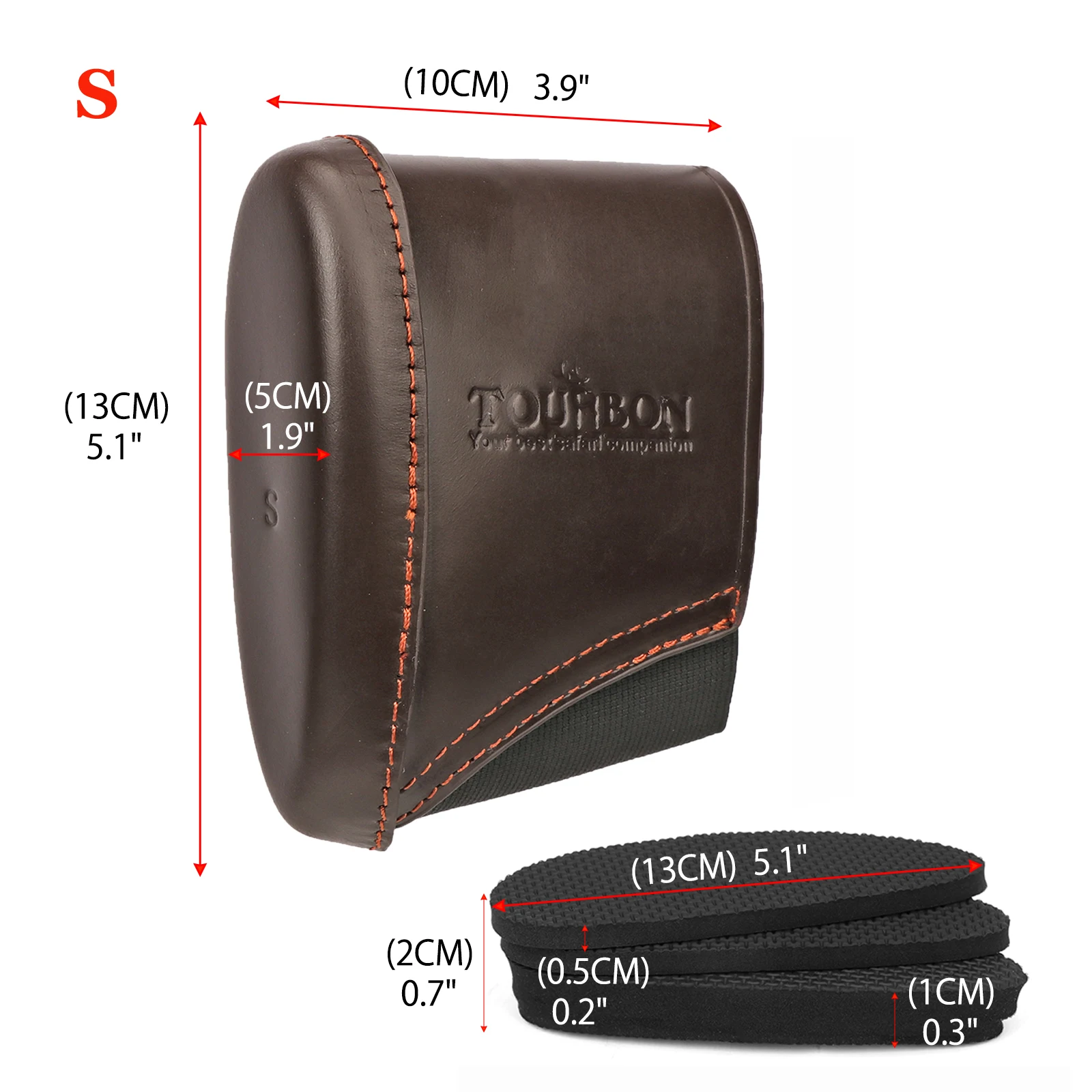 Tourbon Hunting Gun Accessories Gun Recoil Pad Leather Rifle Buttstock w/3 Inserts Adjustable Protector Pads Shooting