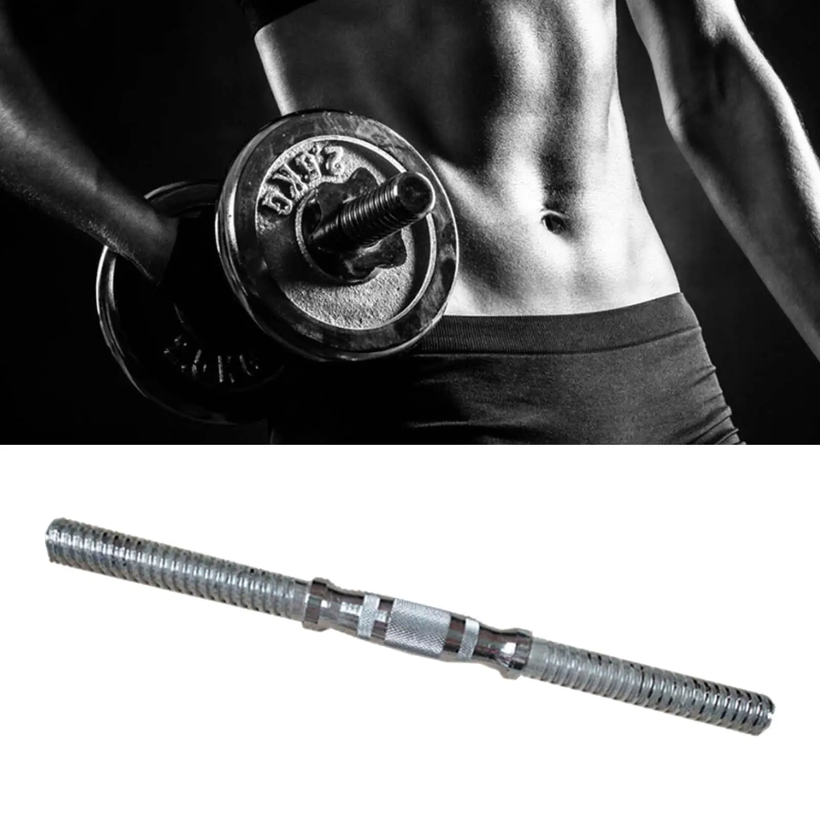 

Dumbbell Bar Single Nonslip Knurled Grip for 1" Weight Plates Barbell Bar for Weightlifting Home Fitness Workout Equipment