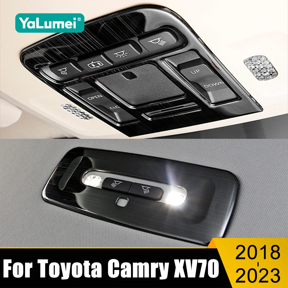 

For Toyota Camry XV70 2018-2020 2021 2022 2023 Accessories Car Front Rear Roof Reading Light Panel Lamp Frame Cover Sticker Trim