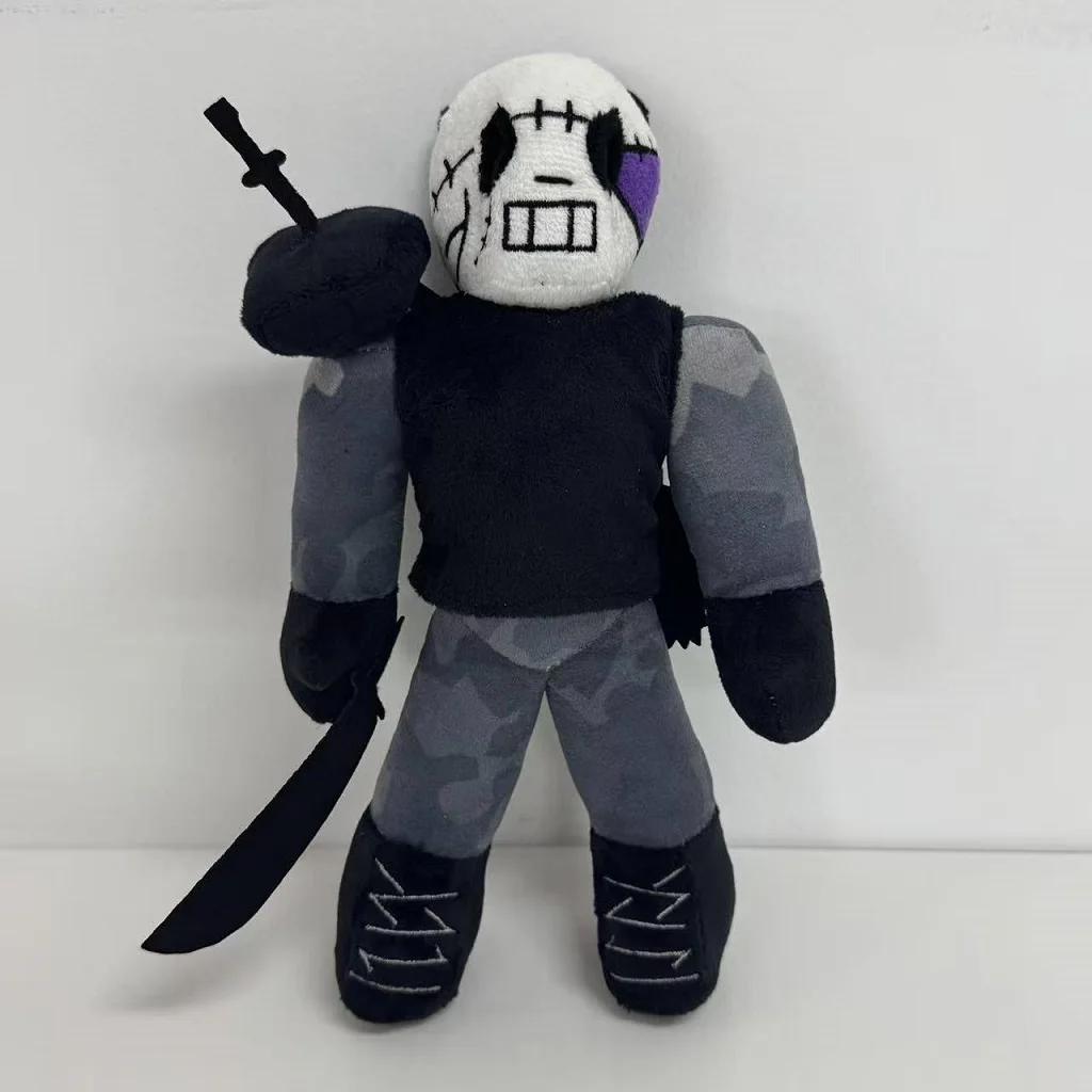 新しい27cmの骸骨戦士ぬいぐるみ、骨のディテールが施されたハロウィンテーマのソフトトイ、コレクターギフト