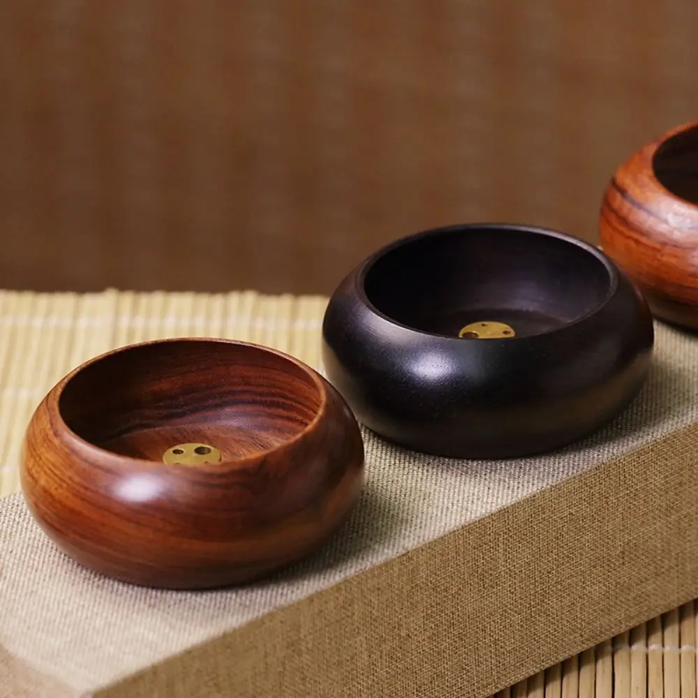 Wooden Mini Incense Holder 4 Holes Rosewood Incense Burner Stick Holder Smell Aromatic Bowl Type Bowl Shape Censer