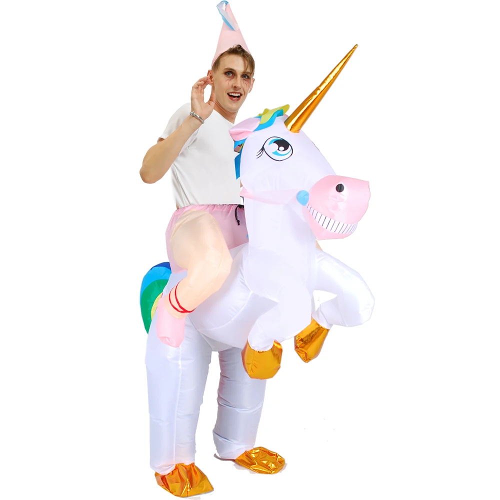 Colorful Unicorn Pegasus Riding Cosplay Inflatable Costume Children's Day Performance Birthday Gift Carnival Halloween Christmas