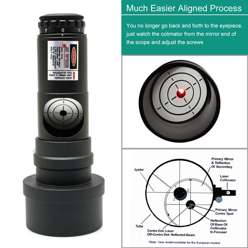 D150F750 Set di accessori per telescopio astronomico riflesso di Newton 23mm oculare Red Dot Finder calibrazione Laser focusore in metallo