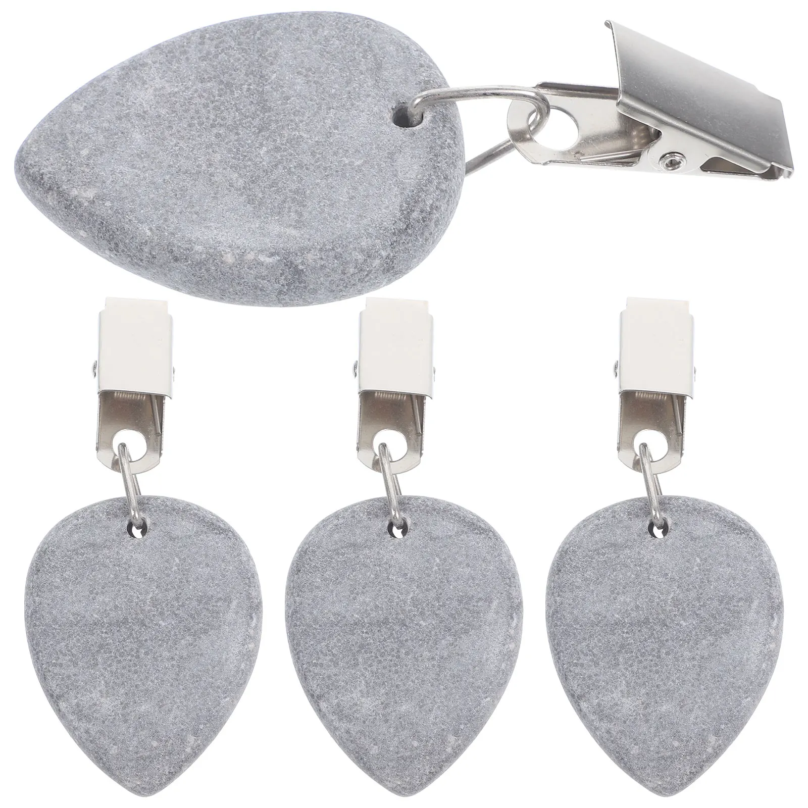 4pcs Table Cloth Weights Teardrop Shape Pendant Stones With Metal Clips Marble Table Cover Weights Tablecloth Weights