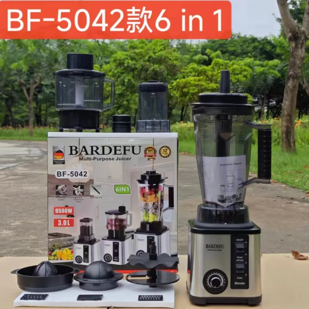 220V- 3L 6 in 1 Blender Stainless Steel Large Capacity Cut Vegetables and Shreds Icebreaker Salad Grinder Meat Grinder Juicer