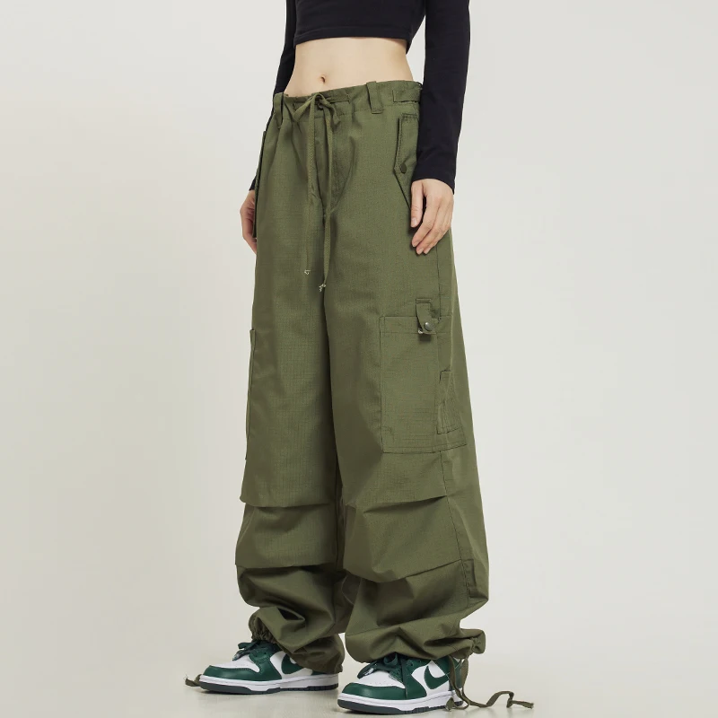 

American Retro Multi-Pocket Baggy Straight Trousers Parachute Soldier Overalls Men's and Women's Same Casual Pants Streetwear