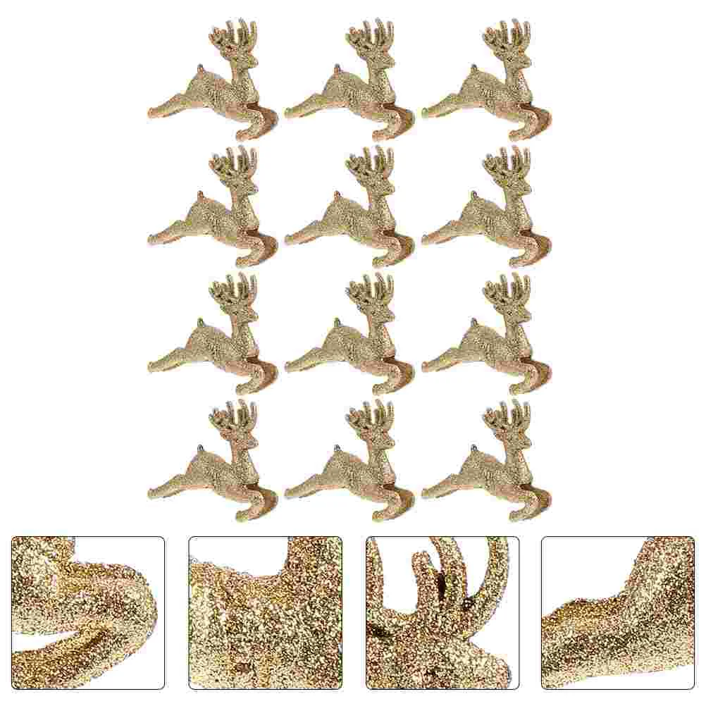 18 PCS Onion Powder Hollow Gold Decor Xmas Treetop Christmas Ornament Elk Plastic Small Topper