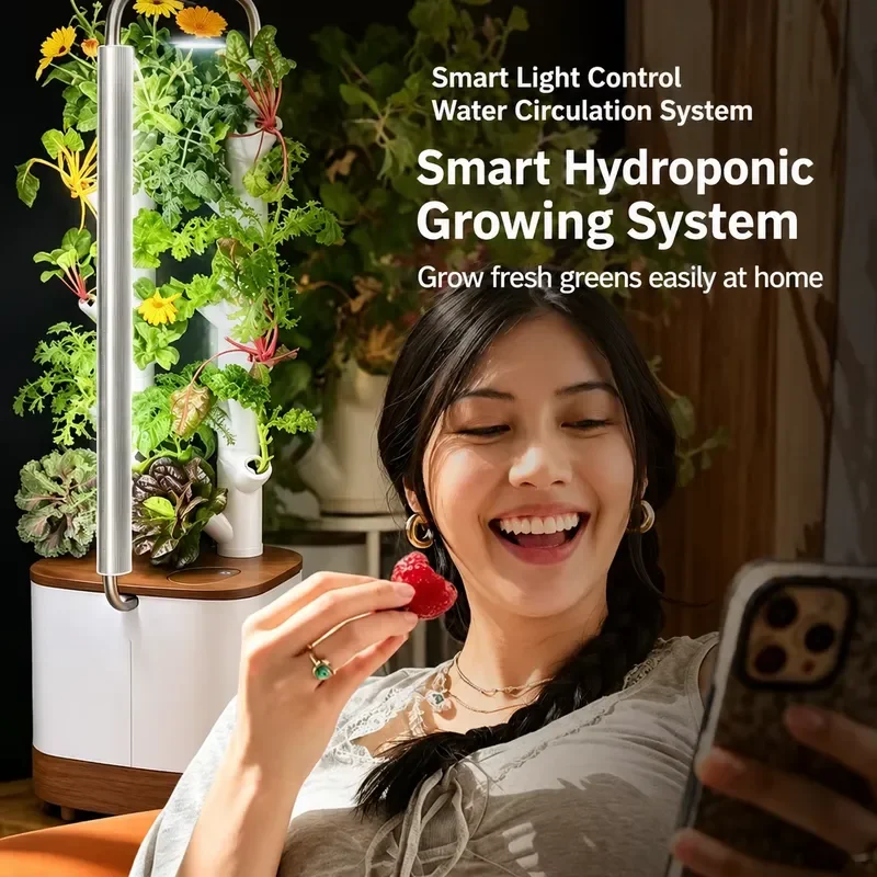 Smart Indoor Herb Garden Kit with WiFi Bluetooth Control Automatic Hydroponic System for Home Vegetable Planting Eco Friendly