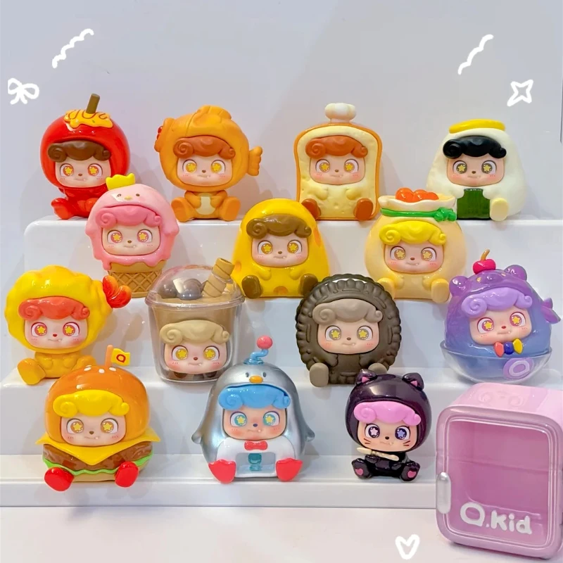 

Q.Kid Street Snack Series Мини Слепая Коробка Милая Виниловая Кукла Аниме Фигурки Подвеска Сумка-сюрприз Настольный Орнамент Таинственные Коробки Подарки