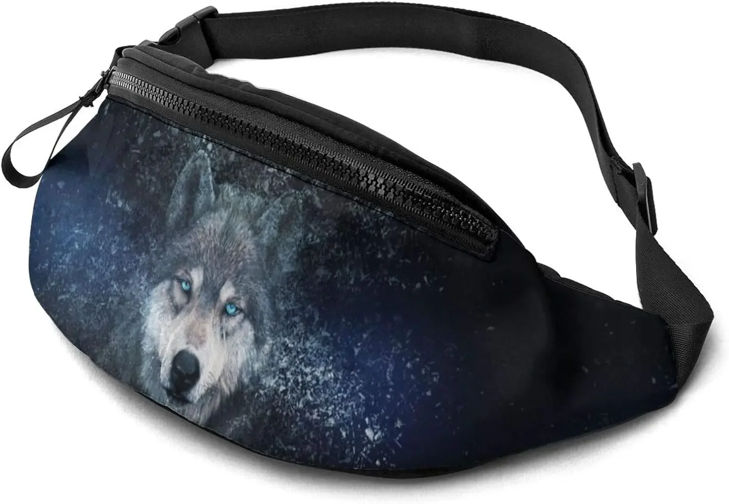 

Fanny Pack, Wolf Wallpaper Waist Bag With Headphone Hole Belt Bag Adjustable Sling Pocket Fashion Hip Bum Bag For