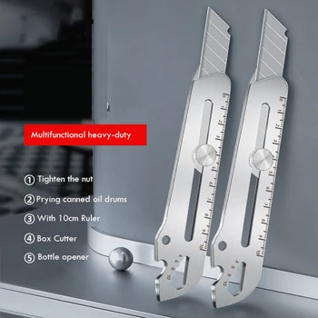 5 in 1 maket bıçağı 칼 çok fonksiyonlu kırtasiye Couteau paslanmaz çelik нож Stationery kırtasiye tüm amaçlı kesici cetvel