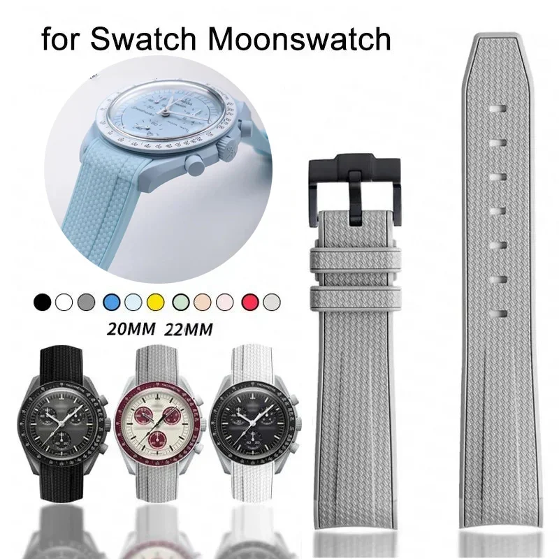 

Ремешок для часов Omega X Swatch Joint MoonSwatch Ремешок для Seamaster 300 Мужчины Женщины 20 мм Резиновый силиконовый браслет с изогнутым концом на запястье