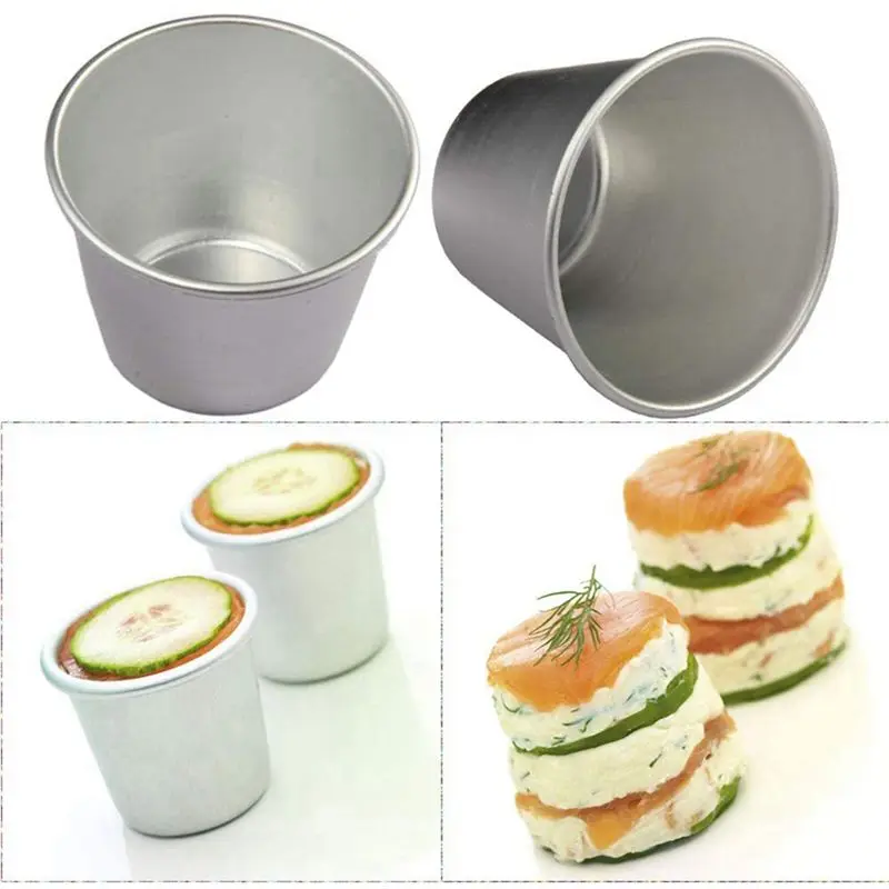 DTA5 30 Pack Non-Stick Pudding Moulds, Aluminum Alloy Egg Tart Mold, 130ml Cups for Sweet and Savoury Treats, Baking