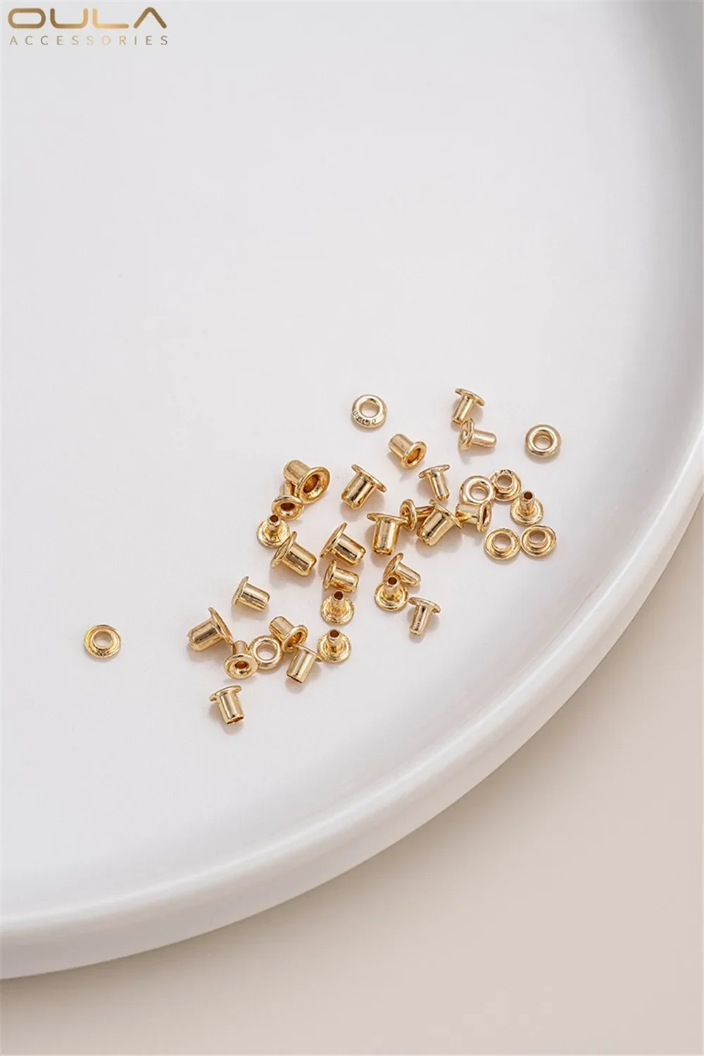 

14K Gold-Color Plated Large Hole Pearl Patch DIY Hand Anti-Wear Plug Road Passage Pearl Hole Support Accessory