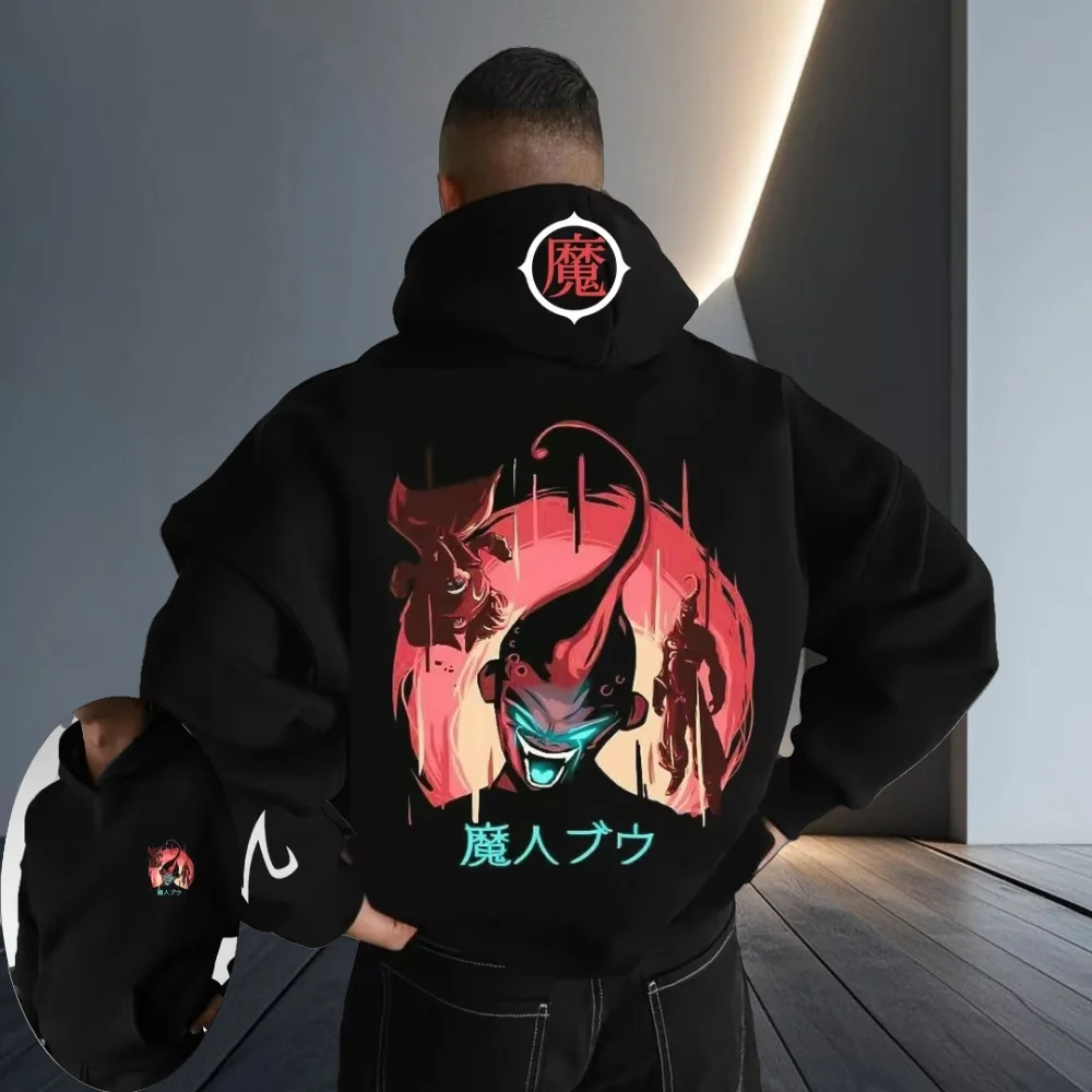 

2025 hot-selling autumn and winter new animation magic man Buou print hooded sweater men's and women's fashion street jumper