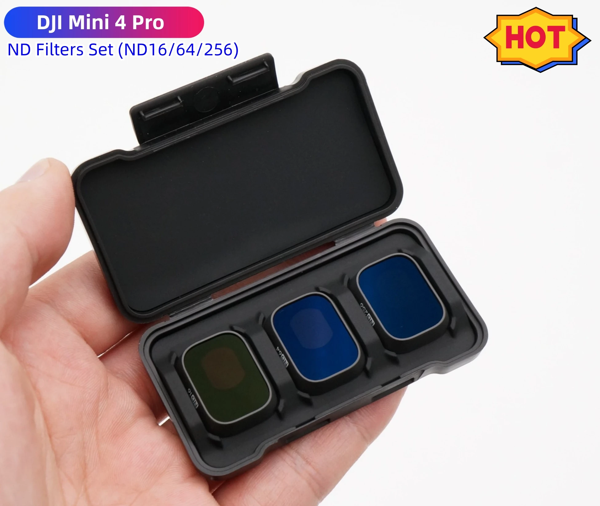 

DJI Mini 4 Pro ND Filters Set (ND16/64/256)Designed for tackling harsh lighting conditions and long exposure timelapse.