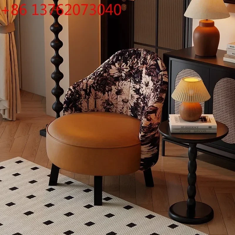 

Retro single sofa chair antique rotatable designer home living room back chair