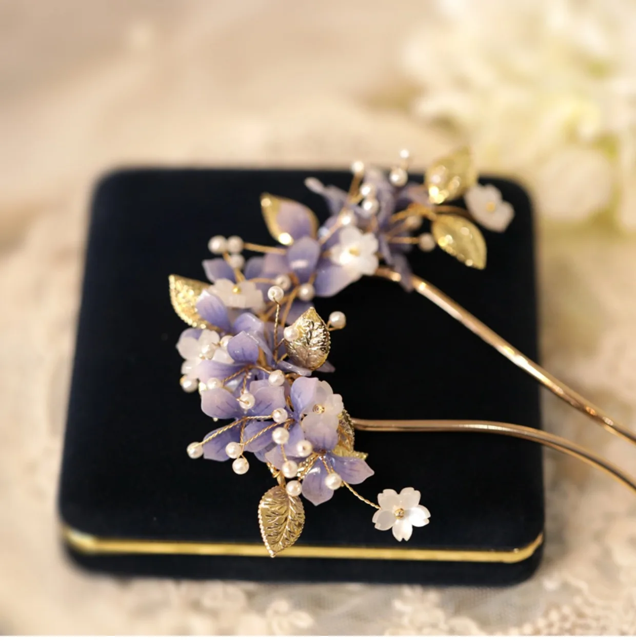 FXLRY Original Handmade Ziyang Flower U - shaped Zanzi Summer Pan Hair Headdress Cheongsam Match Hairpins