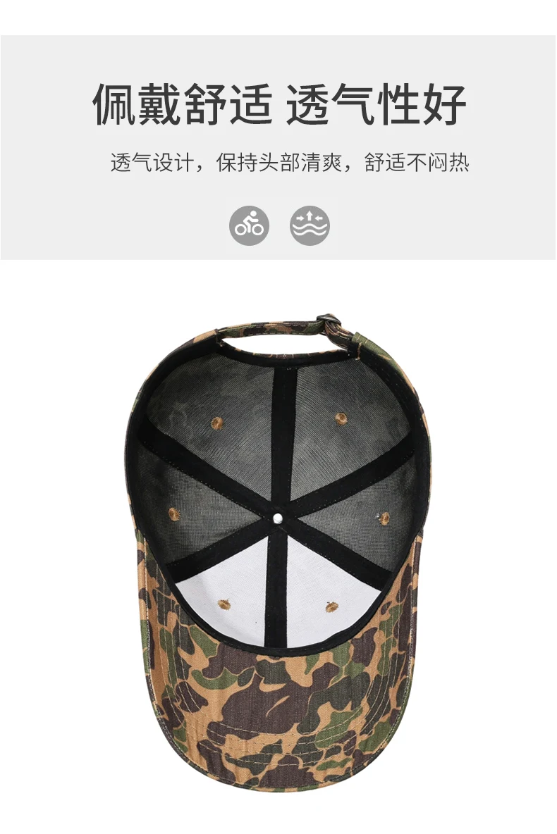 Vintage Camouflage Workwear-Stil Amerikanische Neue Baseballkappe Unisex Outdoor Verstellbarer Sonnenhut Modischer UV-Schutz – Detail 5