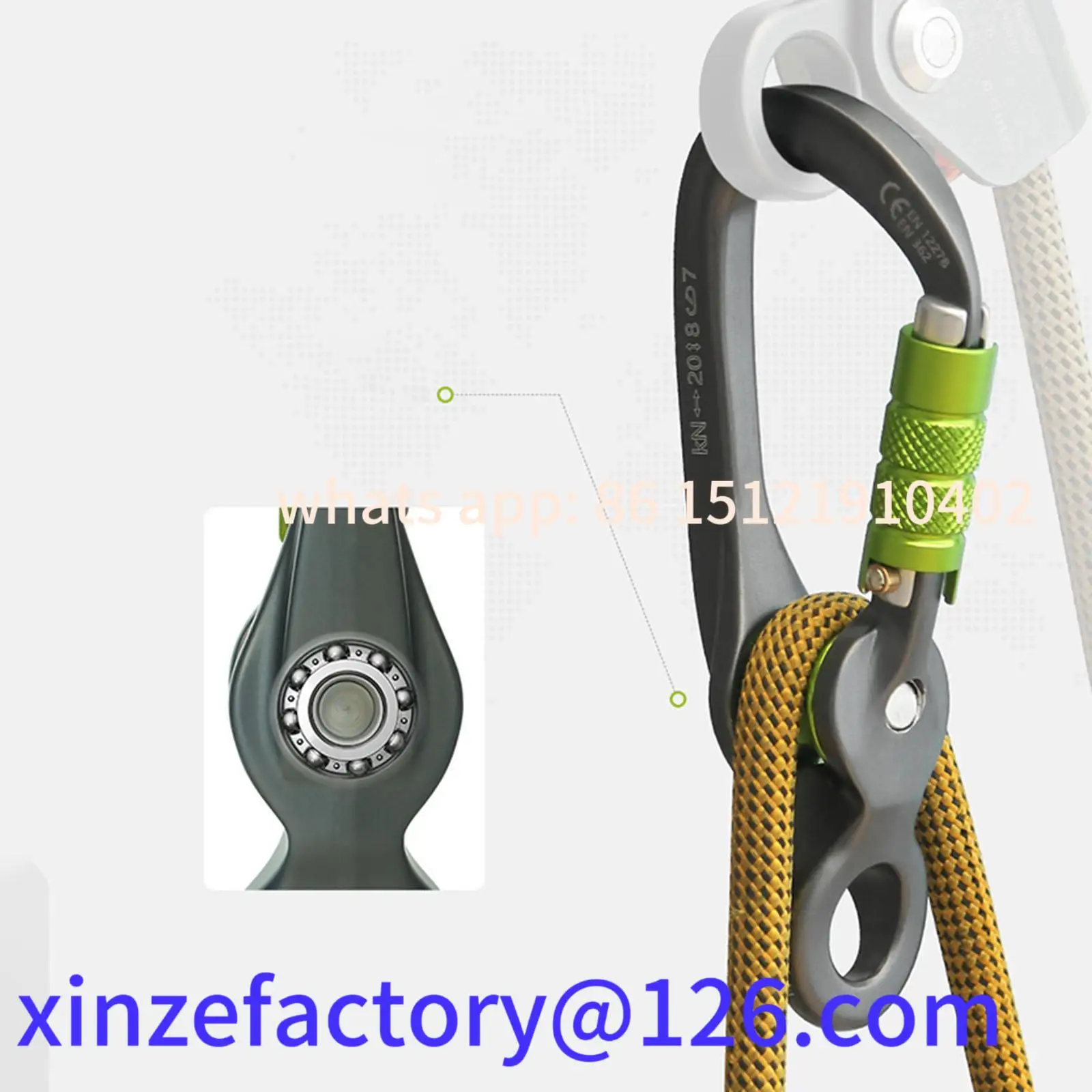 

Be suitable for Climbing Pulley Carabiner 22kN Equipment D Shaped Locking Screwgate Carabiner for Travel Outdoor Sports Climbing