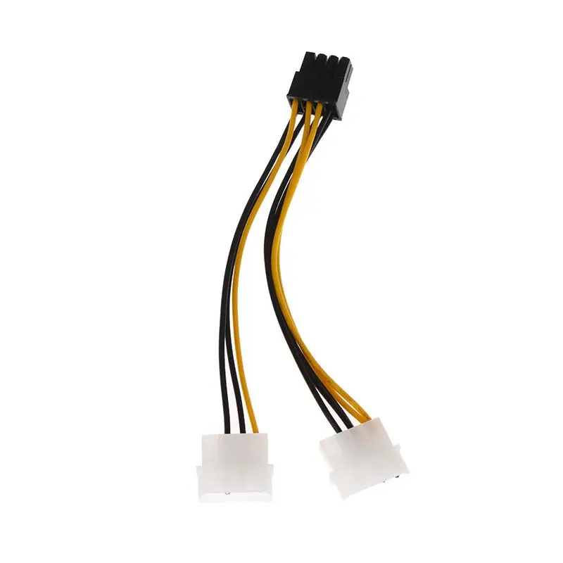 بطاقة الرسومات 8Pin ذكر إلى ثنائي 4Pin أنثى بطاقة الفيديو سلك الطاقة 8 Pin PCI Express إلى كابل الطاقة المزدوج 4 Pin Molex