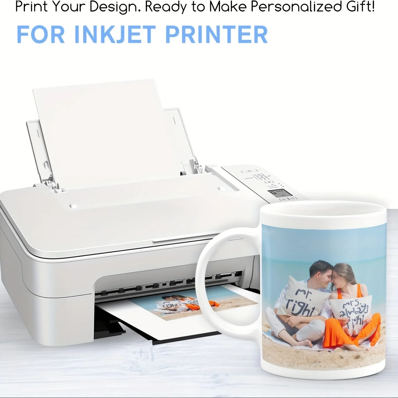 HUSPER Waterslide Decal Paper for Inkjet Printer - Clear Transparent - 5 Sheets Water Slide Transfer Paper - 8.3x11.7 Inches