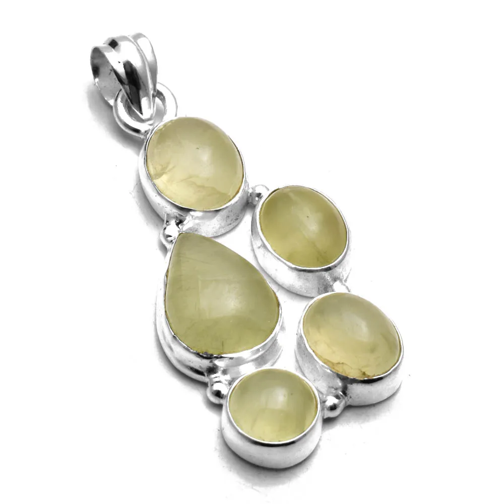 

Подвеска из настоящего пренита, серебро 925 пробы, 45 мм, AP8119