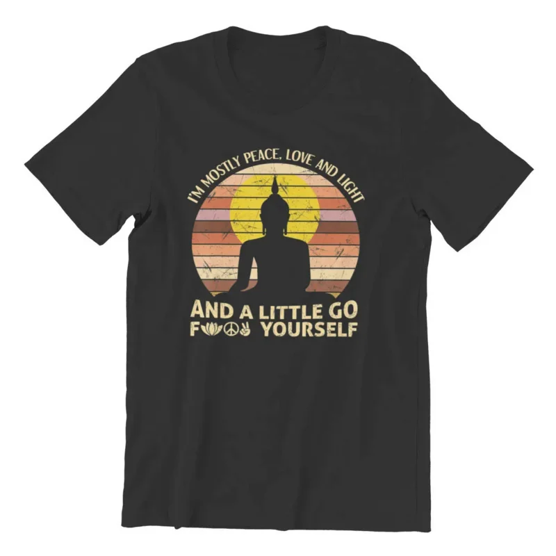 

ImMostlyPeaceLoveLightAndALittleGoYogaGamest-shirtMenCottonTshirtTeesTopsHarajukkuuStreetweaarr