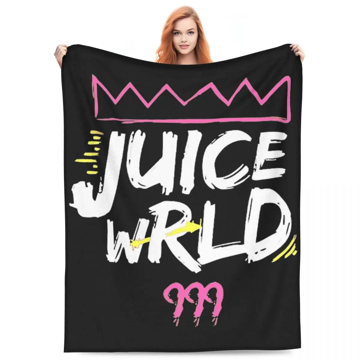 

Juice Wrlds 999 Rapper Singer Blanket Flannel Bedding Hip Hop Throw Blankets Comfortable Ultra-Soft for Travel Bedding Throws